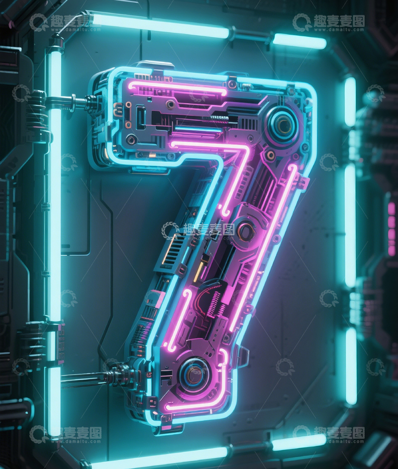 高清大图下载【趣麦麦图】机械数字71