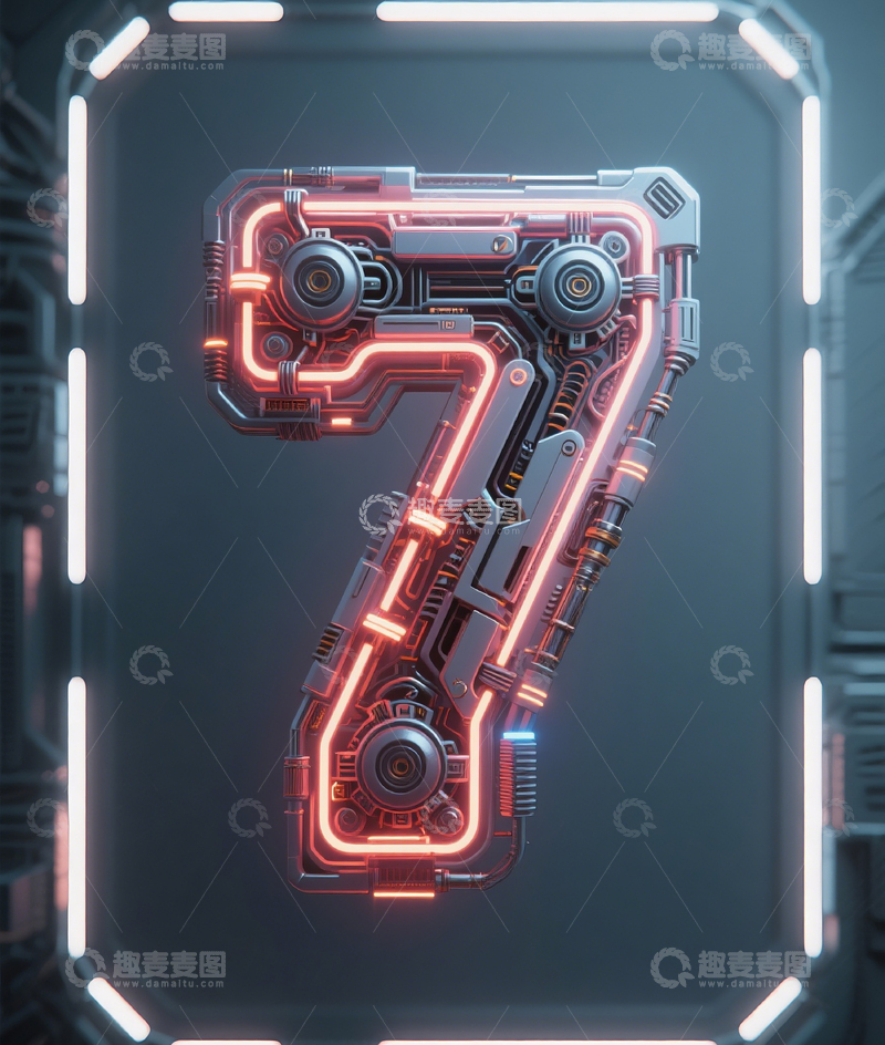 高清大图下载【趣麦麦图】机械数字7