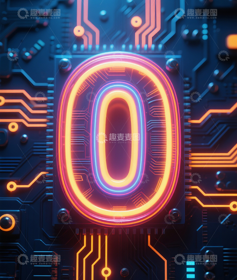 高清大图下载【趣麦麦图】发光数字02