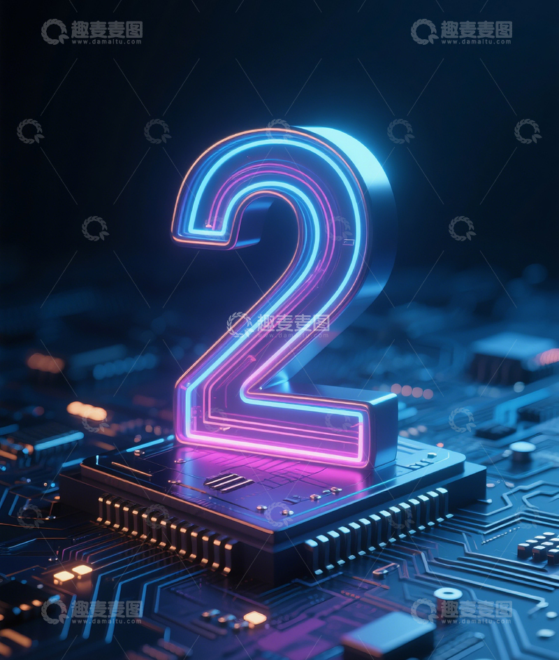 高清大图下载【趣麦麦图】发光数字25