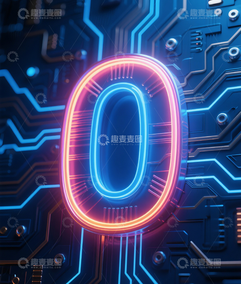 高清大图下载【趣麦麦图】发光数字03