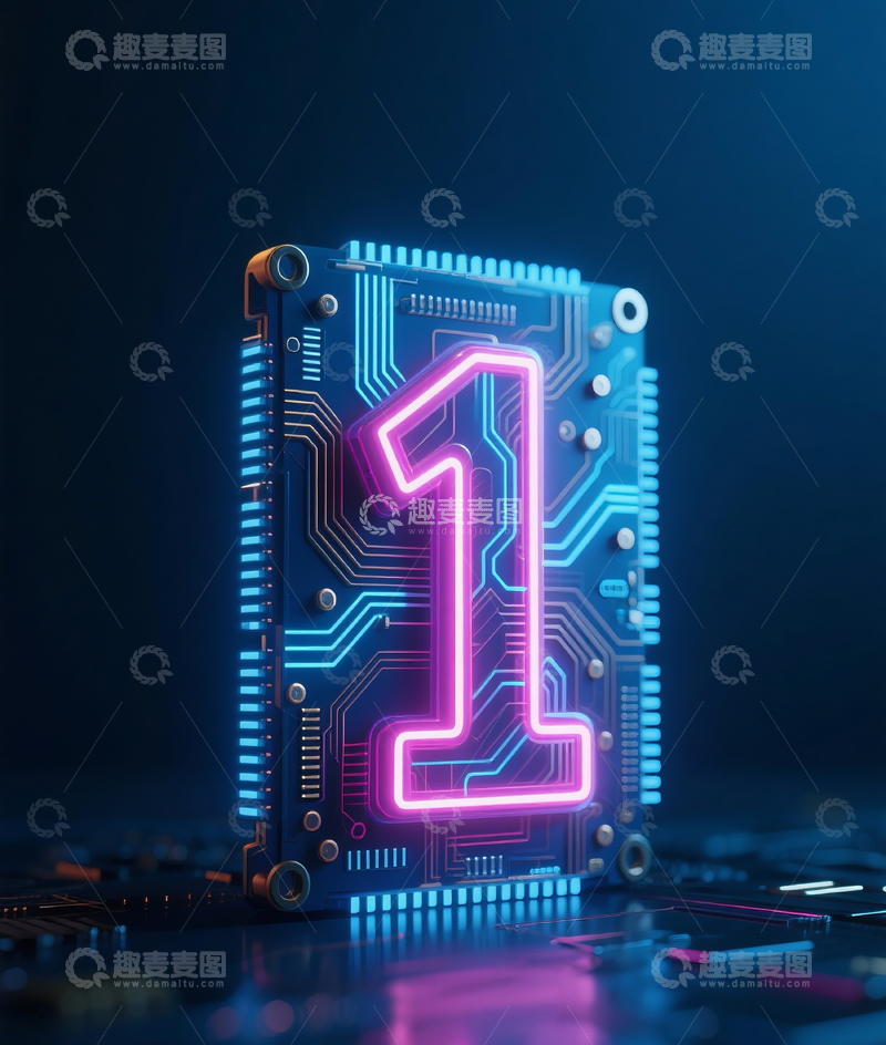 高清大图下载【趣麦麦图】发光数字14