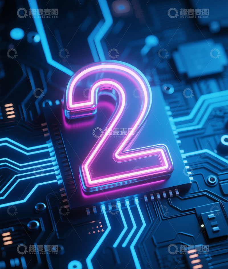 高清大图下载【趣麦麦图】发光数字24