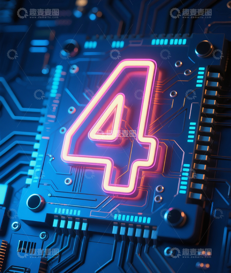 高清大图下载【趣麦麦图】发光数字42