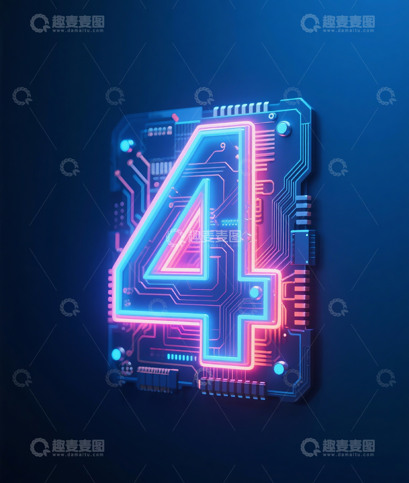 高清大图下载【趣麦麦图】发光数字41