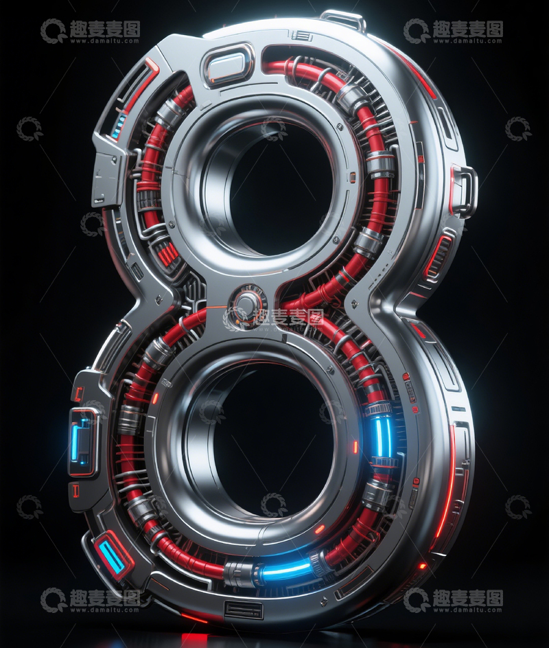 高清大图下载【趣麦麦图】机械数字84