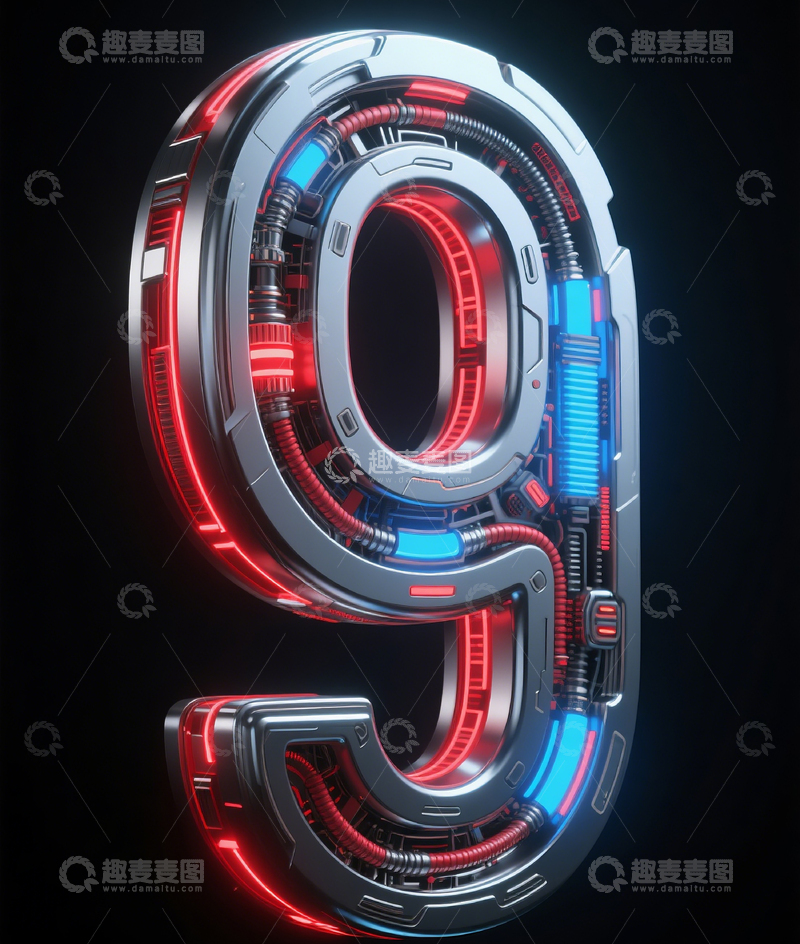 高清大图下载【趣麦麦图】机械数字95