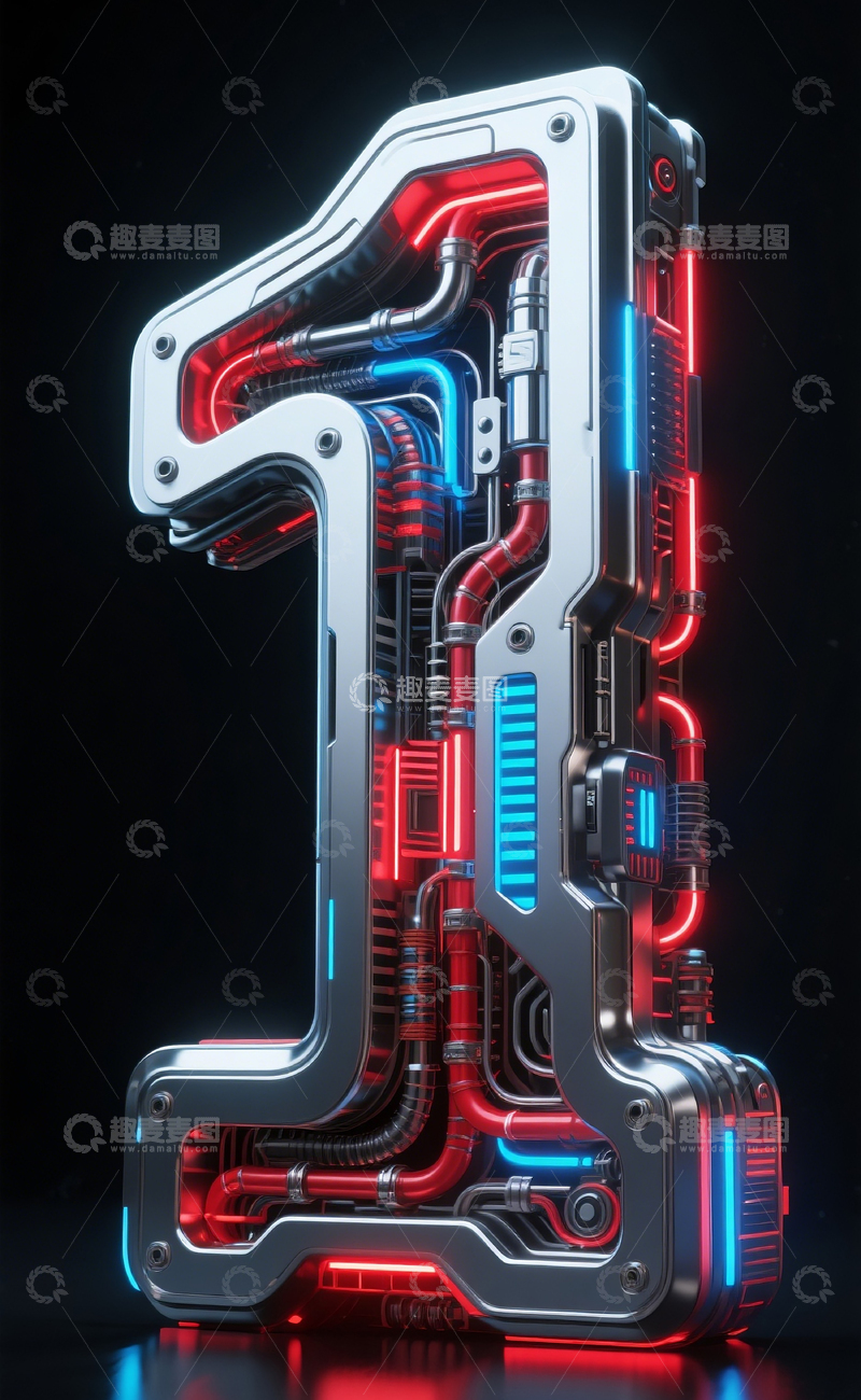 高清大图下载【趣麦麦图】机械数字15