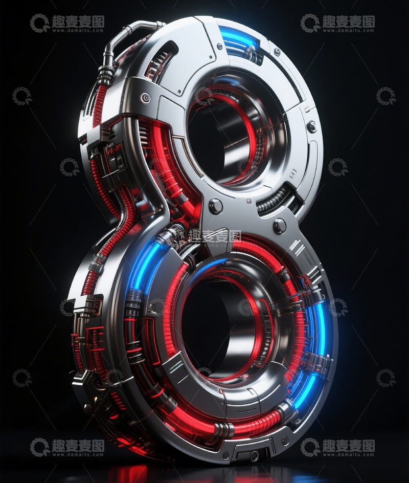 高清大图下载【趣麦麦图】机械数字87