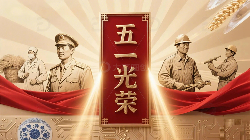 高清大图下载【趣麦麦图】五一劳动节海报34