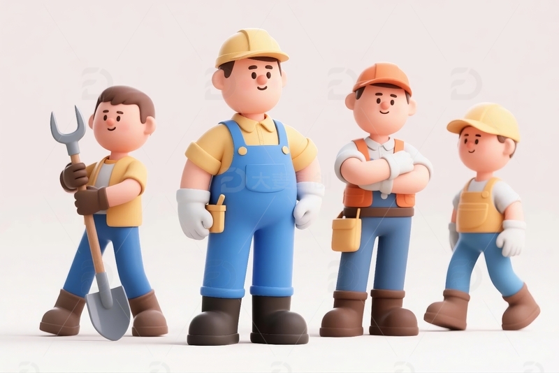 五一劳动节卡通人物6