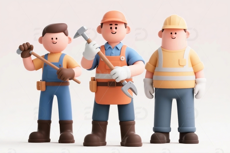 五一劳动节卡通人物5