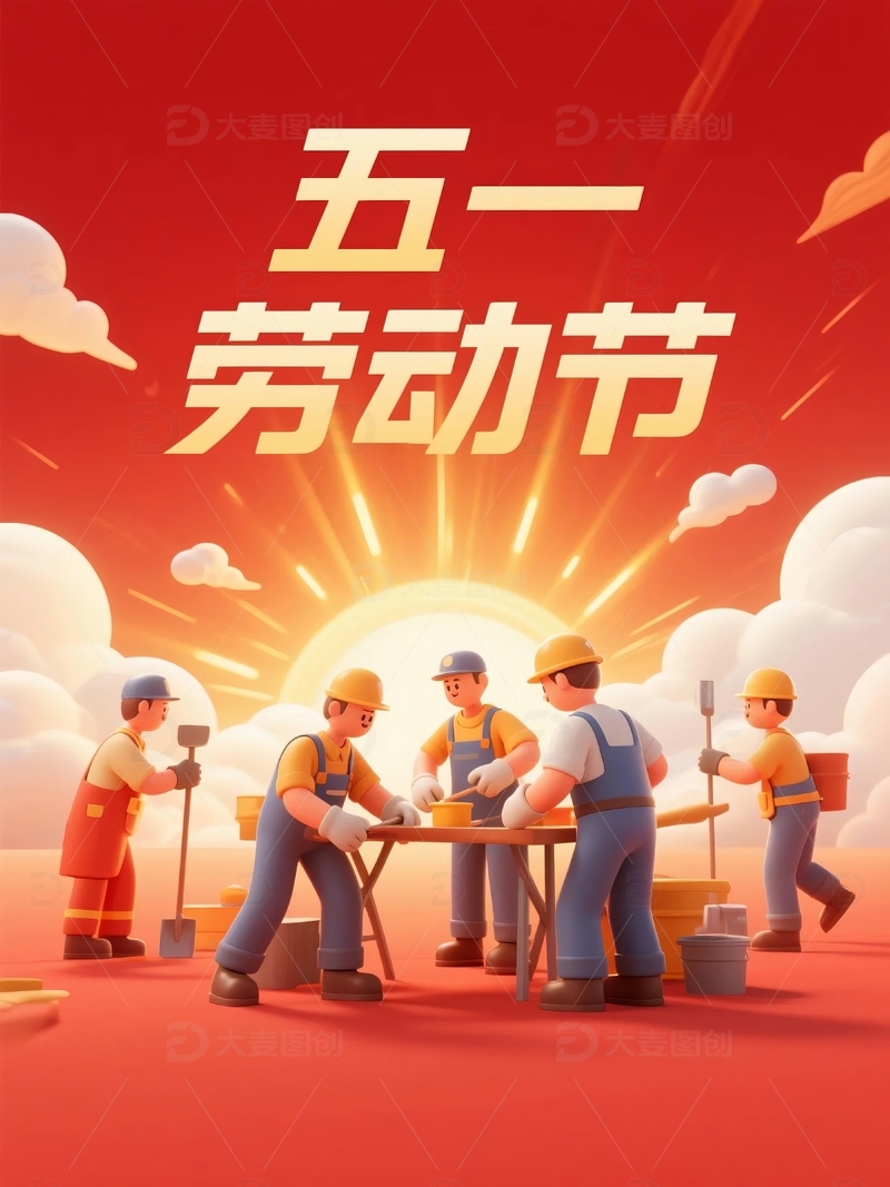 五一劳动节节日海报背景21