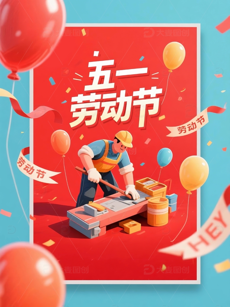 五一劳动节节日海报背景26