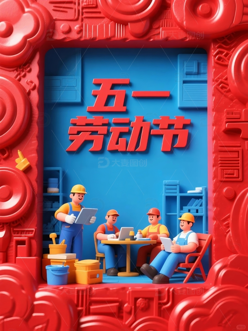 五一劳动节节日海报背景18