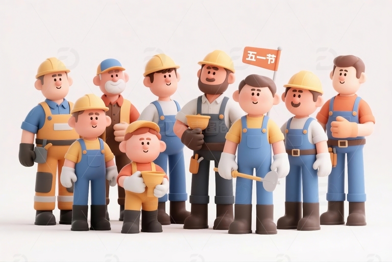 五一劳动节卡通人物7