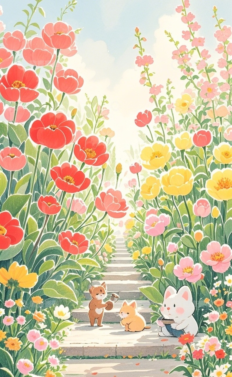 高清大图下载【趣麦麦图】春日场景插画