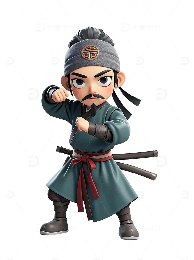 卡通3D水浒人物郑天寿手办