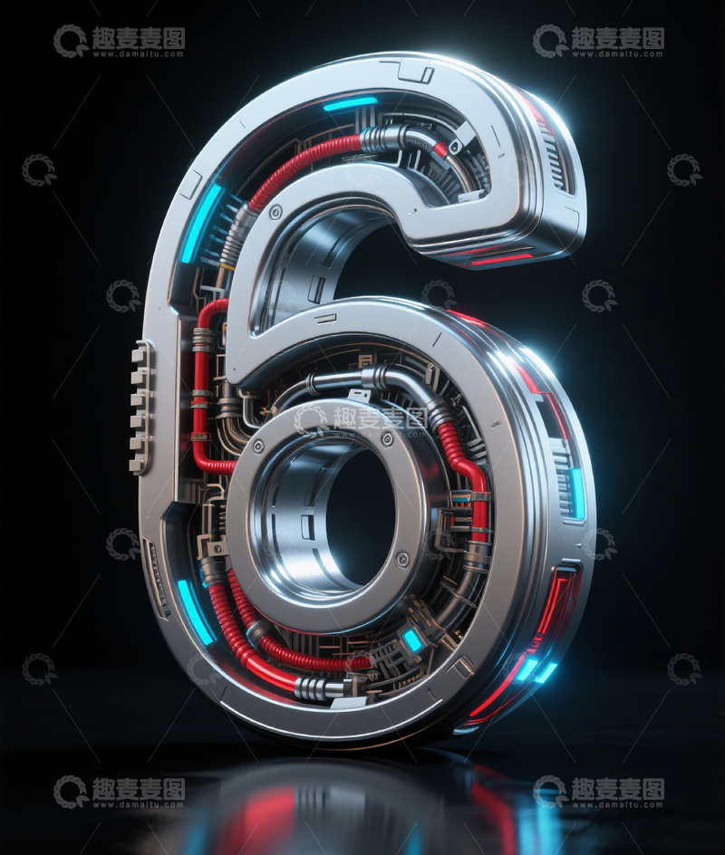 高清大图下载【趣麦麦图】赛博机械数字65