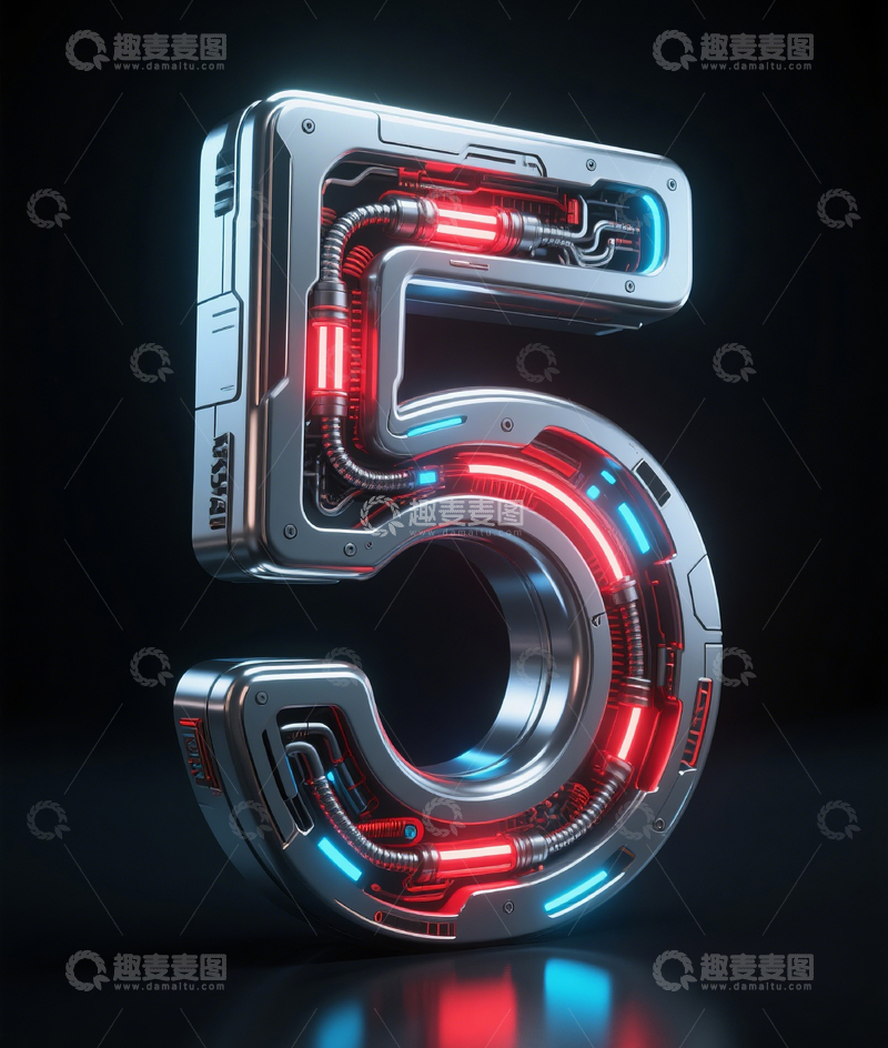 高清大图下载【趣麦麦图】赛博机械数字55