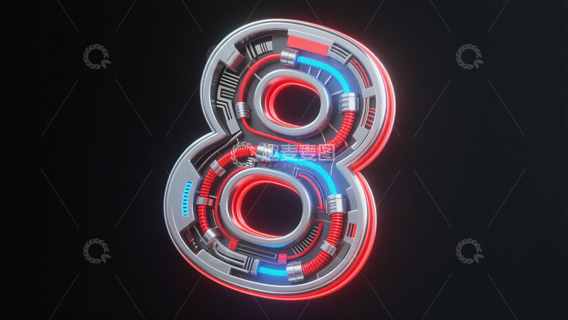 高清大图下载【趣麦麦图】赛博机械数字84