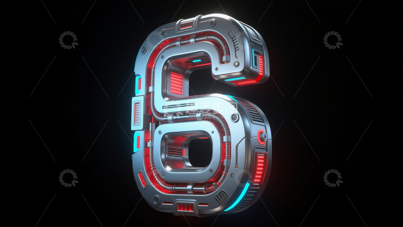 高清大图下载【趣麦麦图】赛博机械数字61