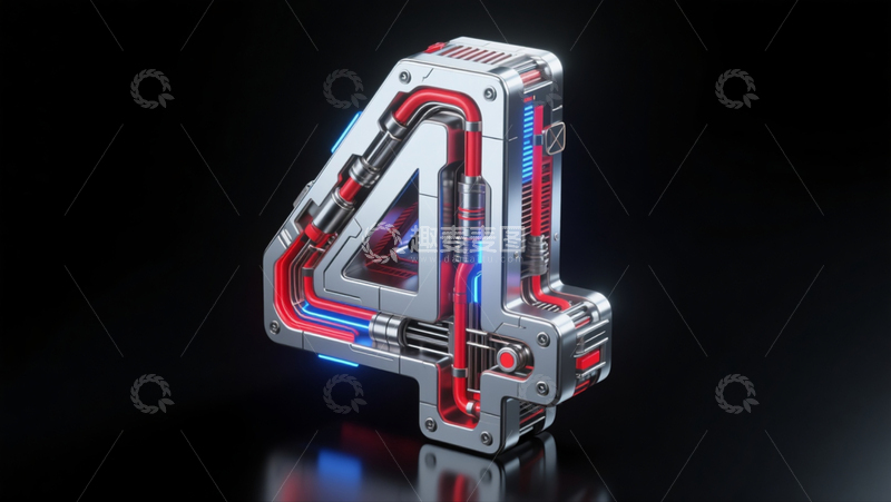 高清大图下载【趣麦麦图】赛博机械数字4