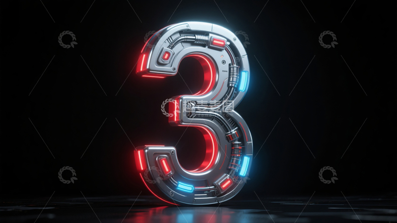 高清大图下载【趣麦麦图】赛博机械数字32