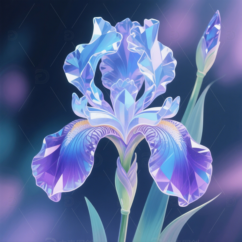 手绘宝石鸢尾花