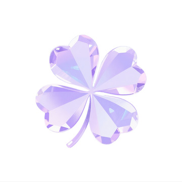免扣手绘宝石四叶草