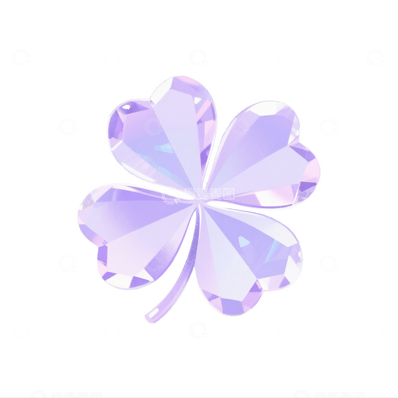 高清大图下载【趣麦麦图】免扣手绘宝石四叶草