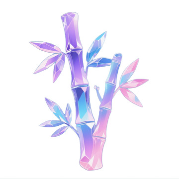 免扣手绘宝石竹子