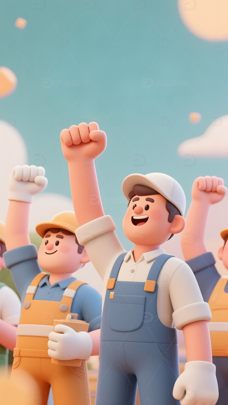 五一劳动节劳动人物海报背景图