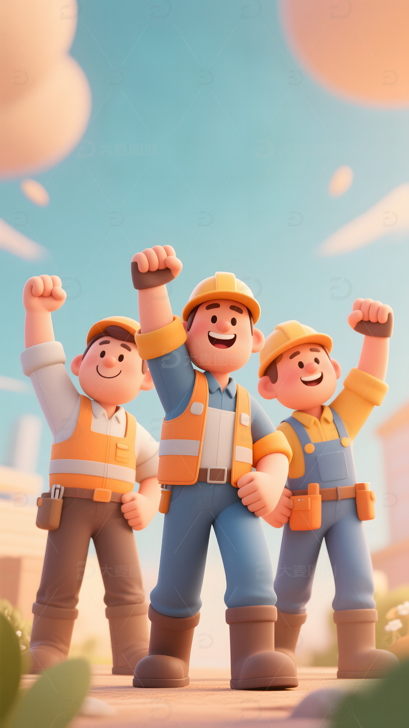 五一劳动节劳动人物海报背景图1