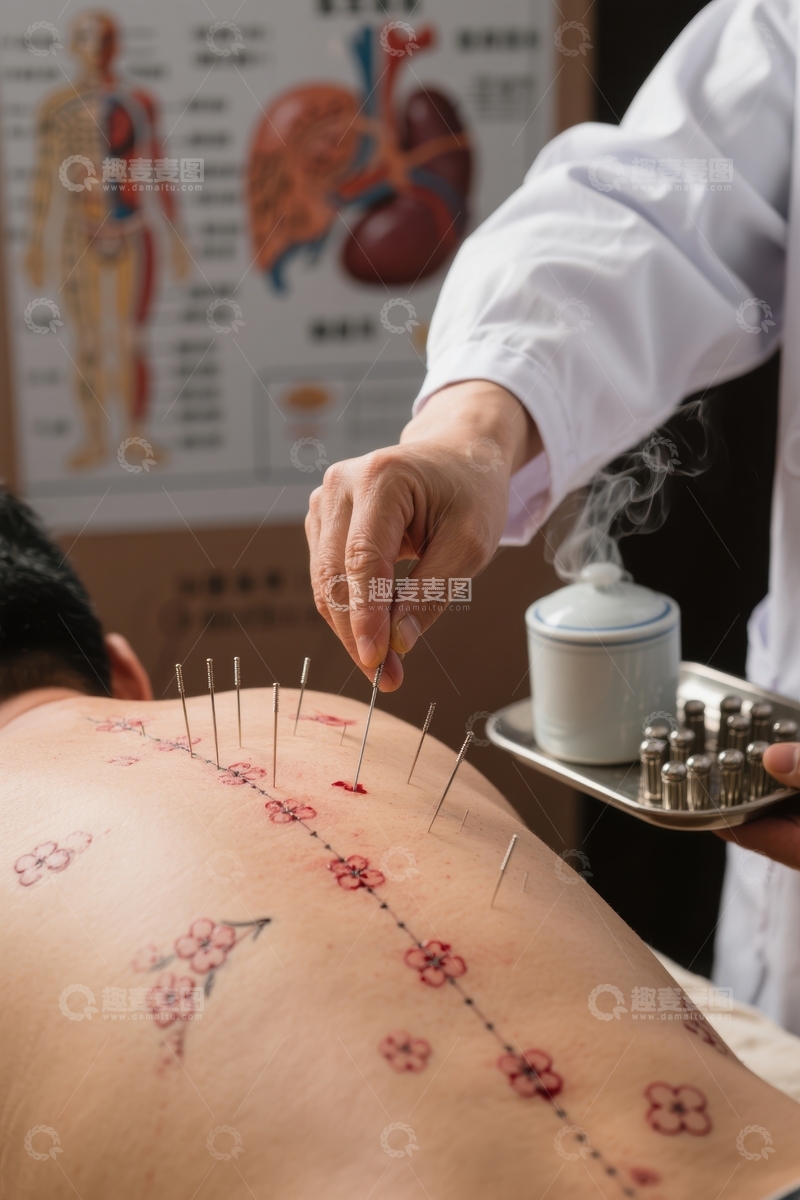 高清大图下载【趣麦麦图】针灸治疗背部疼痛