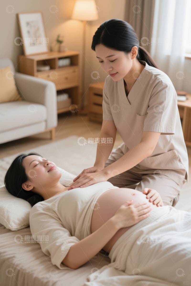 高清大图下载【趣麦麦图】孕期舒适按摩护理