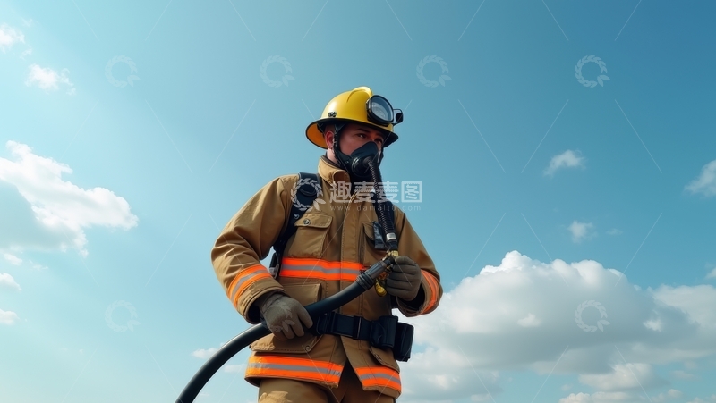 高清大图下载【趣麦麦图】勇敢的消防员