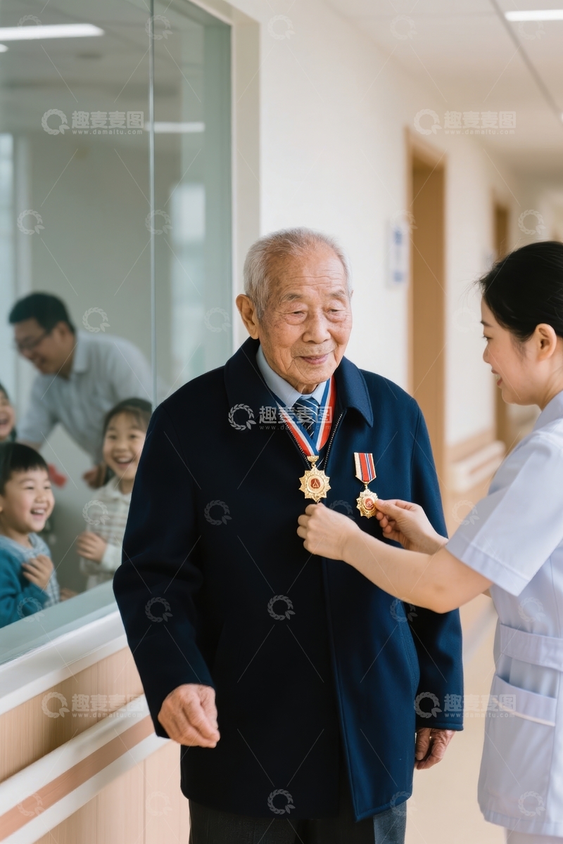 高清大图下载【趣麦麦图】敬老爱老感恩奉献