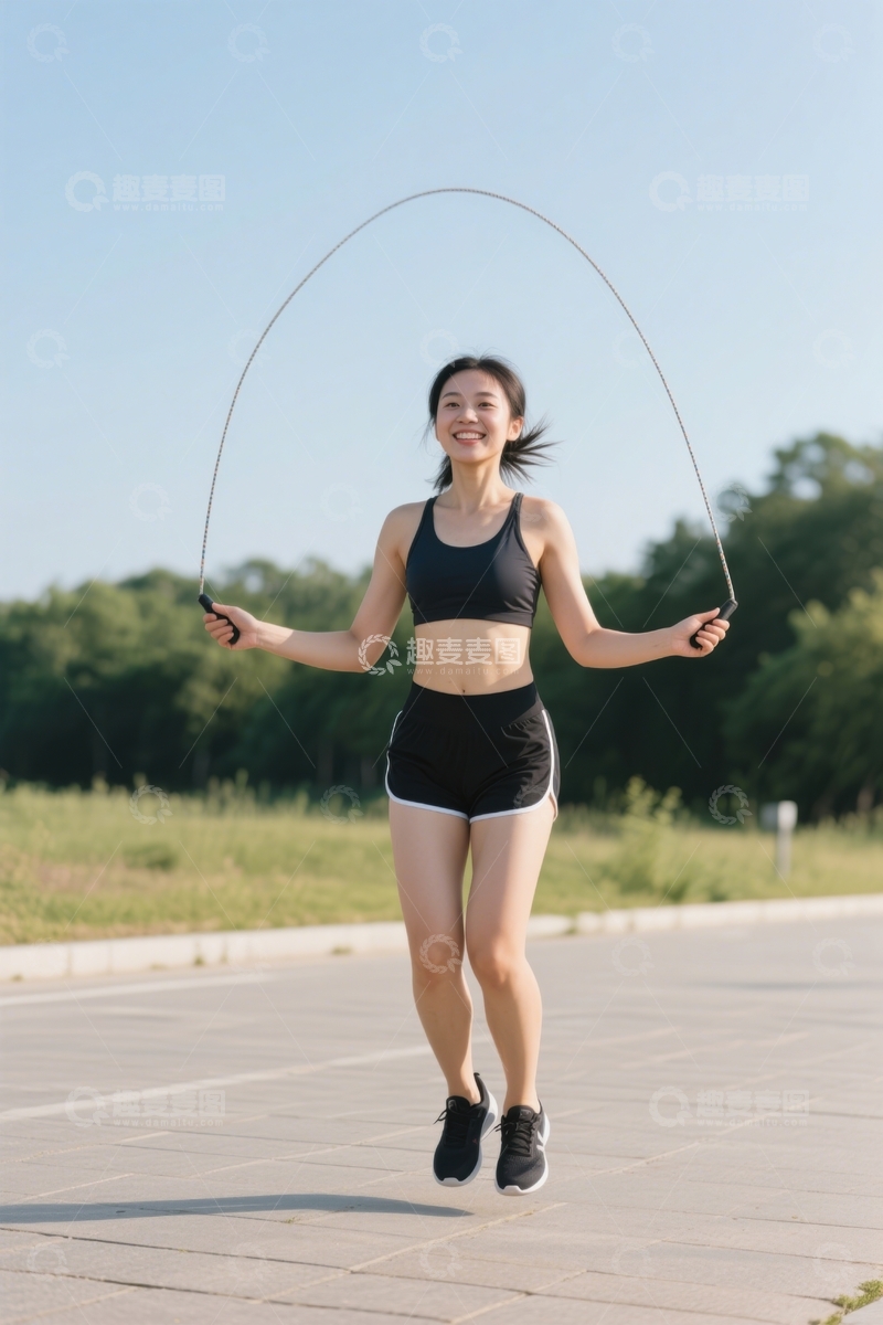 高清大图下载【趣麦麦图】跳绳锻炼