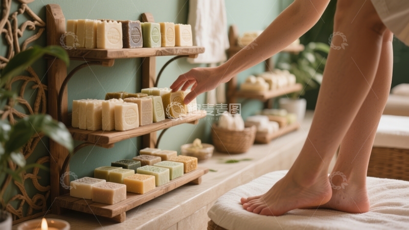 高清大图下载【趣麦麦图】琳琅皂架，开启足部保养之旅