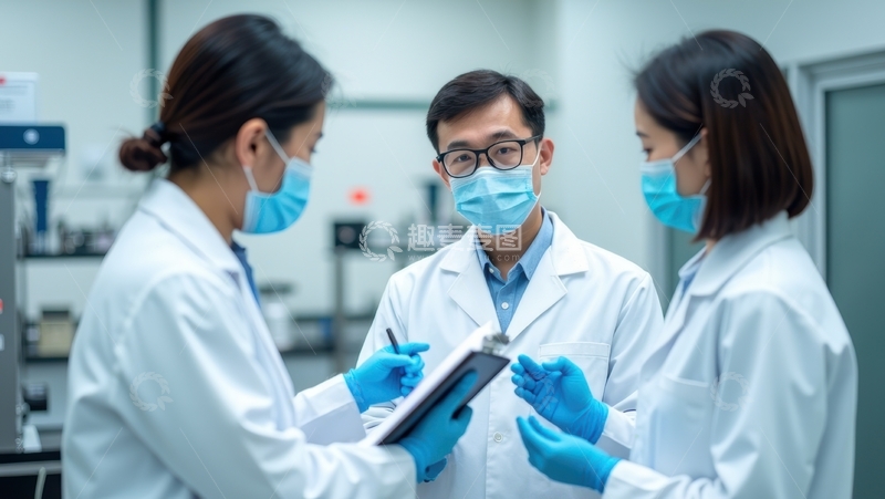 高清大图下载【趣麦麦图】科研团队讨论