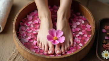 木盆花瓣足浴，开启惬意时光