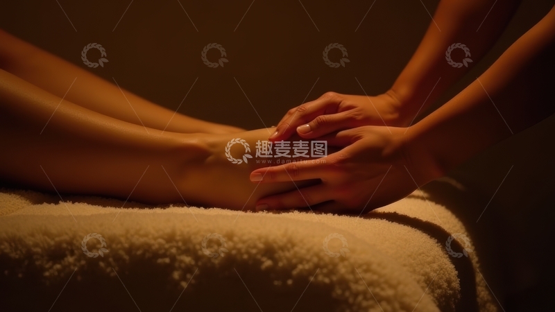 高清大图下载【趣麦麦图】在温暖放松的氛围中享受舒缓的腿部按摩