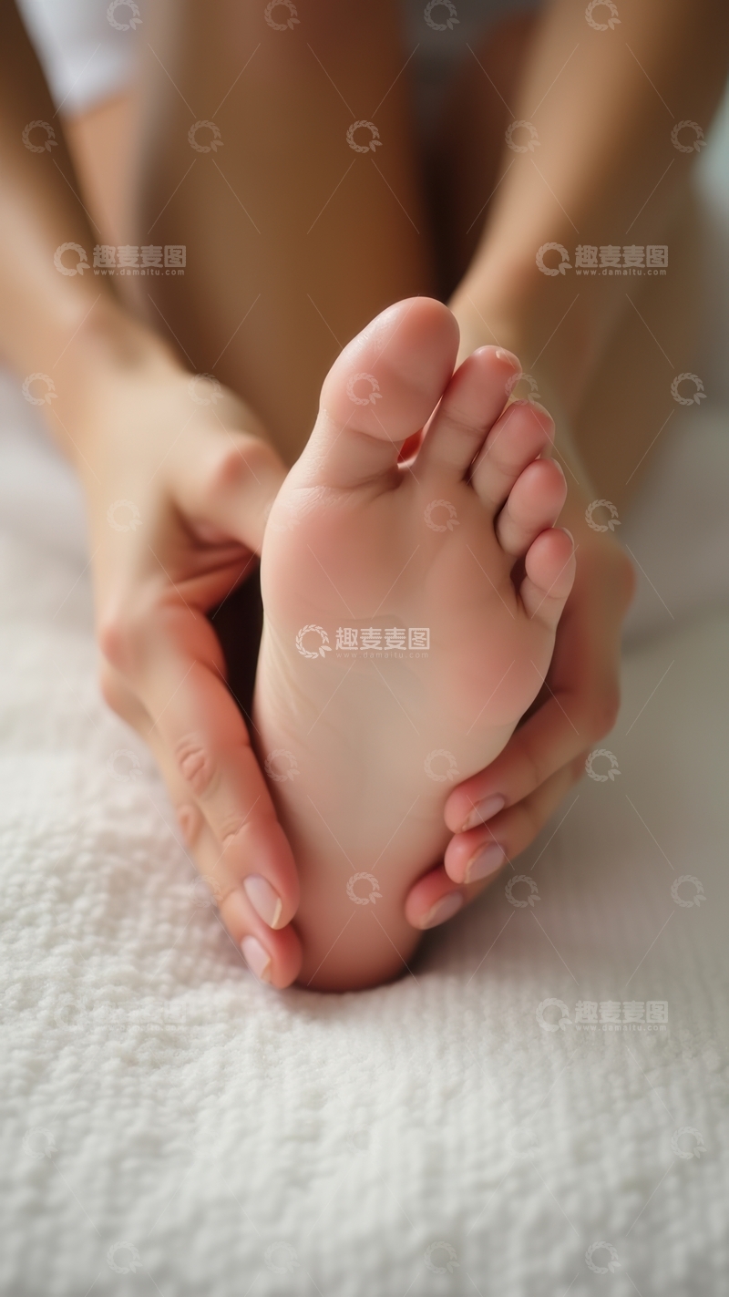 高清大图下载【趣麦麦图】双手轻柔呵护足部健康与舒适