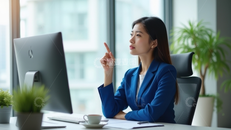 高清大图下载【趣麦麦图】思考中的女性