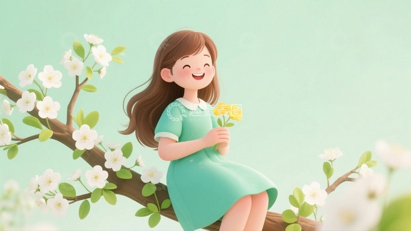 高清大图下载【趣麦麦图】春游的可爱女孩2