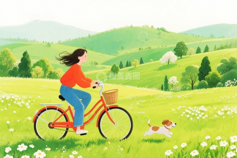 高清大图下载【趣麦麦图】踏青旅游的快乐女孩1