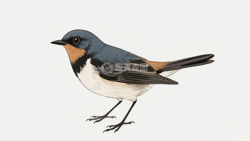 高清大图下载【趣麦麦图】鸟类喜鹊手绘1