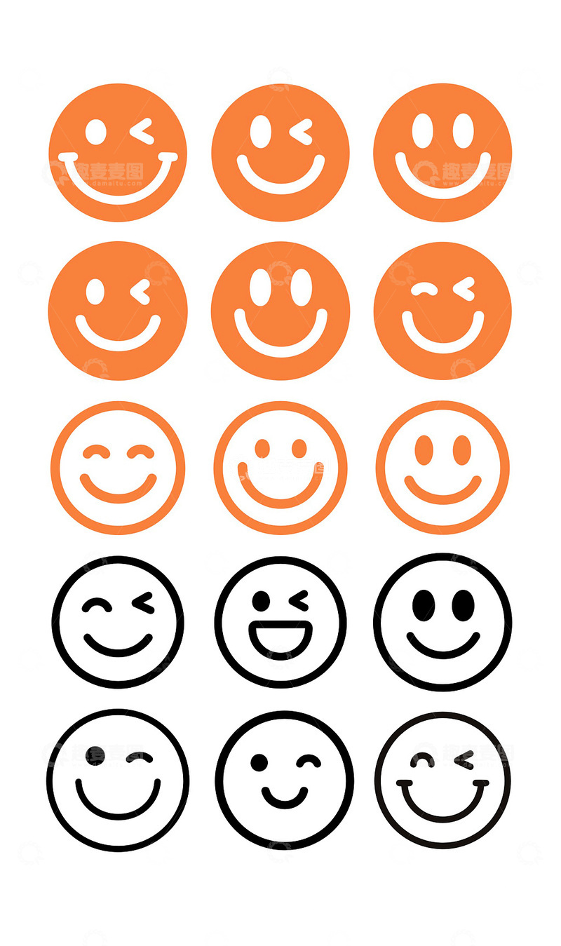 源文件下载【趣麦麦图】笑脸 表情包 图片 励志 笑脸励志图片 设计 标志图标 网页小图标 CDR