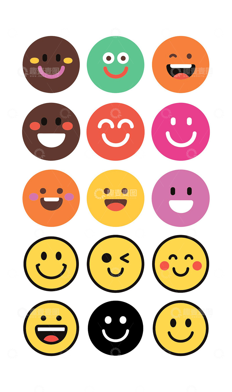 源文件下载【趣麦麦图】笑脸 表情包 图片 励志 笑脸励志图片 设计 标志图标 网页小图标 CDR1